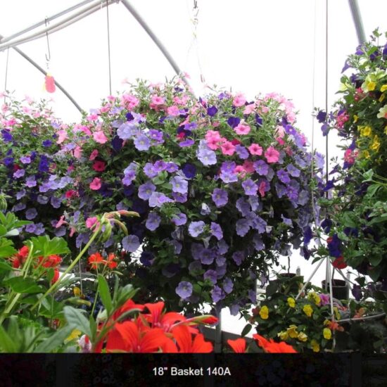 18 inch moss flower basket-140a